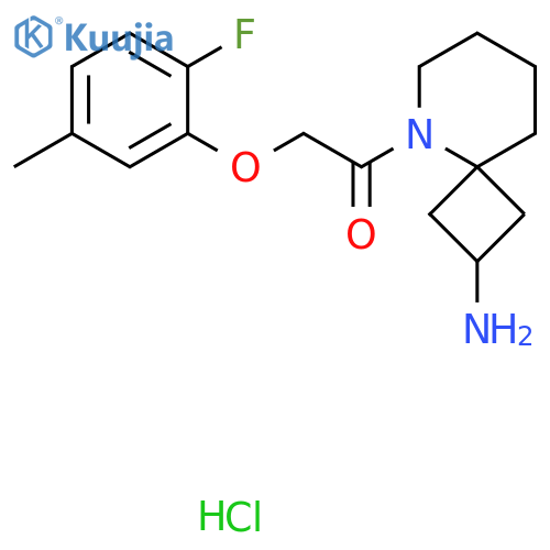 2-(2-fluoro-5-methylphenoxy)-1-(2r,4s)-2-amino-5-azaspiro3.5nonan-5-ylethan-1-one hydrochloride structure