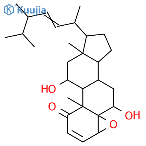 4,5-Epoxy-6,11-dihydroxyergosta-2,22-dien-1-one; (4β,5β,6β,11α,22E)-form structure