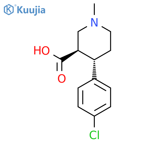 3-Piperidinecarboxylic acid, 4-(4-chlorophenyl)-1-methyl-, (3R,4S)- structure