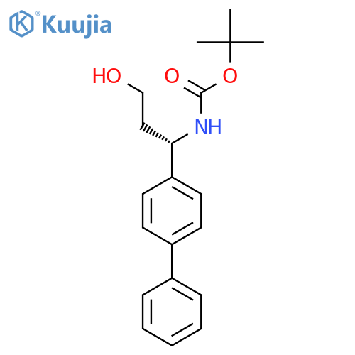 tert-butyl N-(1S)-3-hydroxy-1-(4-phenylphenyl)propylcarbamate structure