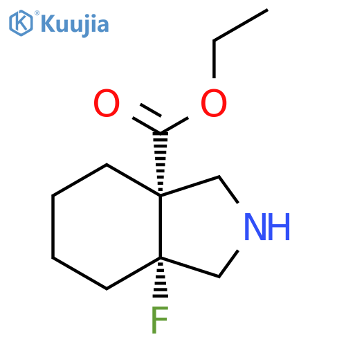 rac-ethyl (3aR,7aS)-7a-fluoro-octahydro-1H-isoindole-3a-carboxylate structure