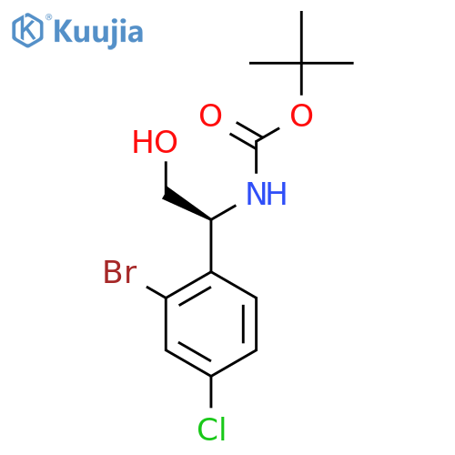 tert-butyl N-(1S)-1-(2-bromo-4-chlorophenyl)-2-hydroxyethylcarbamate structure