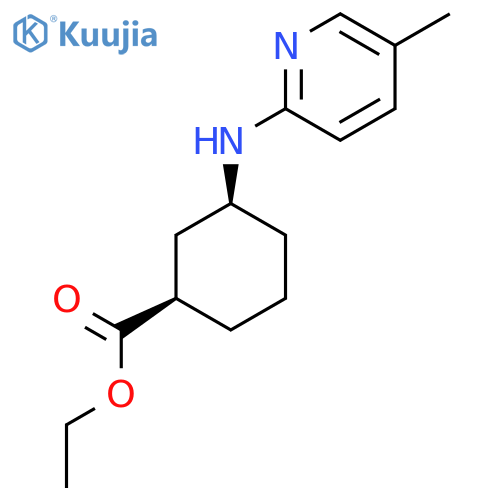 rac-ethyl (1R,3S)-3-(5-methylpyridin-2-yl)aminocyclohexane-1-carboxylate structure