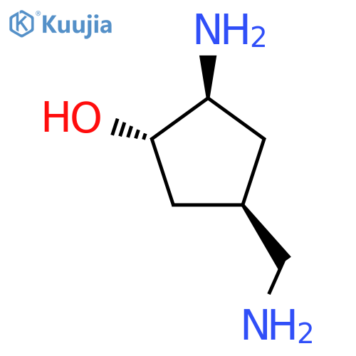 rac-(1R,2R,4S)-2-amino-4-(aminomethyl)cyclopentan-1-ol structure
