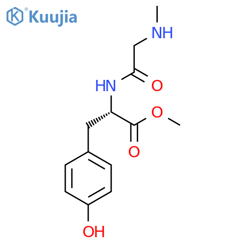methyl (2S)-3-(4-hydroxyphenyl)-2-[2-(methylamino)acetamido]propanoate structure