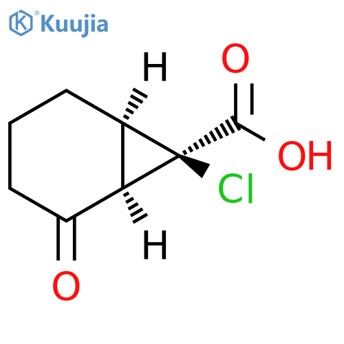 rac-(1R,6R,7R)-7-chloro-2-oxobicyclo[4.1.0]heptane-7-carboxylic acid structure