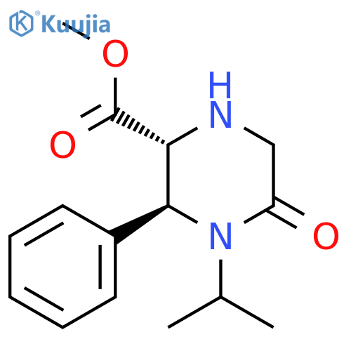 rac-methyl (2R,3S)-5-oxo-3-phenyl-4-(propan-2-yl)piperazine-2-carboxylate structure