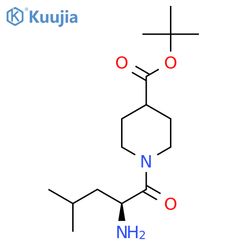 tert-butyl 1-[(2S)-2-amino-4-methylpentanoyl]piperidine-4-carboxylate structure