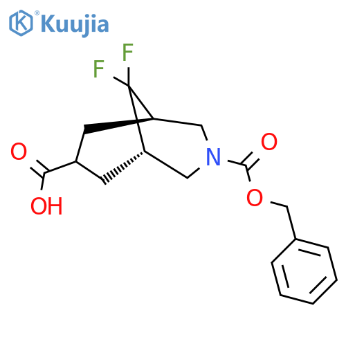 (1R,5S,7s)-3-(benzyloxy)carbonyl-9,9-difluoro-3-azabicyclo3.3.1nonane-7-carboxylic acid structure