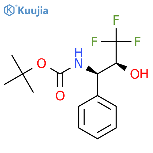 rac-tert-butyl N-(1R,2S)-3,3,3-trifluoro-2-hydroxy-1-phenylpropylcarbamate structure