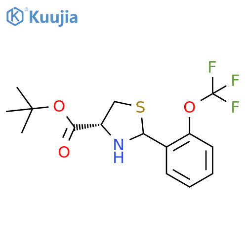 tert-butyl (4R)-2-2-(trifluoromethoxy)phenyl-1,3-thiazolidine-4-carboxylate structure