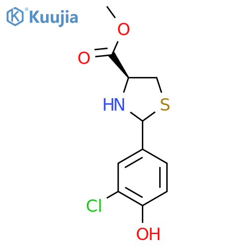 methyl (4S)-2-(3-chloro-4-hydroxyphenyl)-1,3-thiazolidine-4-carboxylate structure