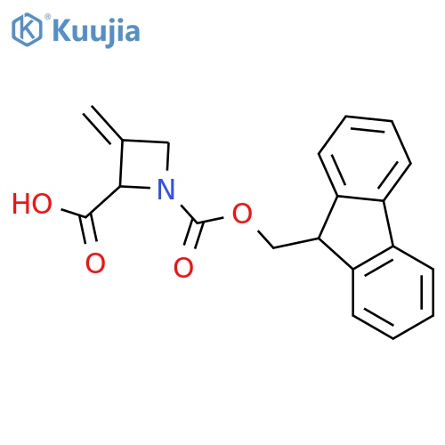1-{(9H-fluoren-9-yl)methoxycarbonyl}-3-methylideneazetidine-2-carboxylic acid structure