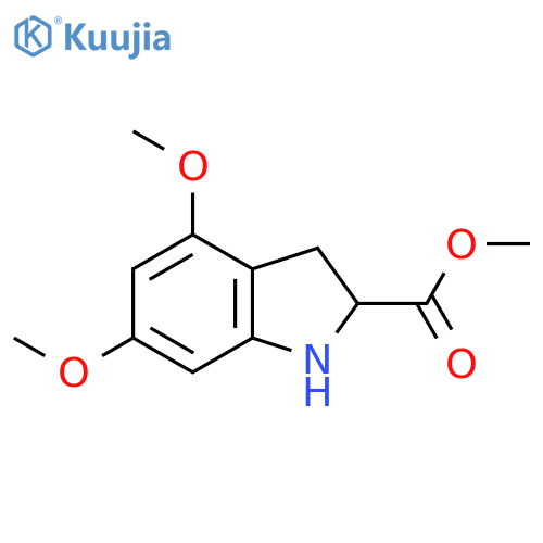methyl 4,6-dimethoxy-2,3-dihydro-1H-indole-2-carboxylate structure