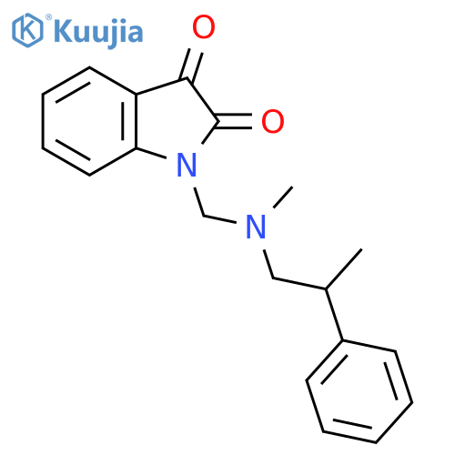 1-{methyl(2-phenylpropyl)aminomethyl}-2,3-dihydro-1H-indole-2,3-dione structure