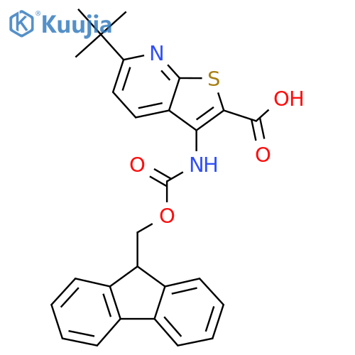 6-tert-butyl-3-({(9H-fluoren-9-yl)methoxycarbonyl}amino)thieno2,3-bpyridine-2-carboxylic acid structure