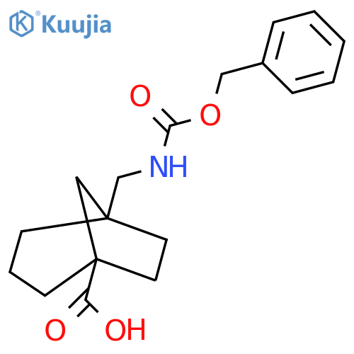 5-({(benzyloxy)carbonylamino}methyl)bicyclo3.2.1octane-1-carboxylic acid structure
