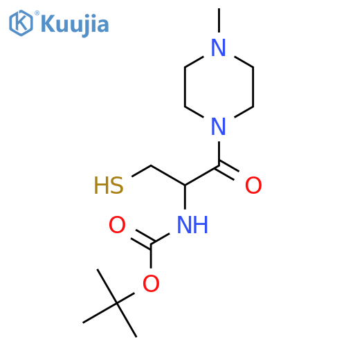 tert-butyl N-1-(4-methylpiperazin-1-yl)-1-oxo-3-sulfanylpropan-2-ylcarbamate structure
