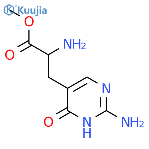 Methyl 2-amino-3-(2-amino-6-oxo-1,6-dihydropyrimidin-5-yl)propanoate structure