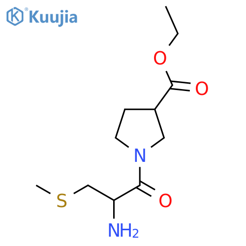 Ethyl 1-[2-amino-3-(methylsulfanyl)propanoyl]pyrrolidine-3-carboxylate structure