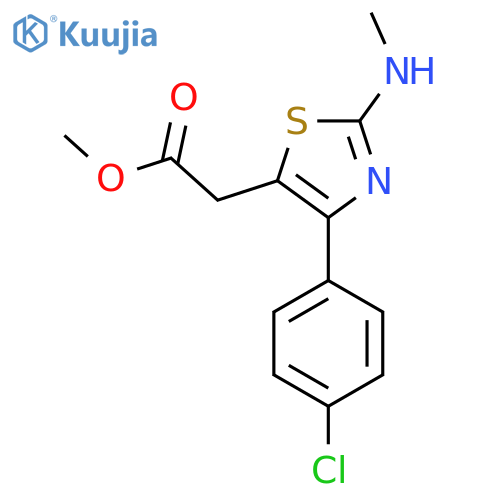 methyl 2-4-(4-chlorophenyl)-2-(methylamino)-1,3-thiazol-5-ylacetate structure