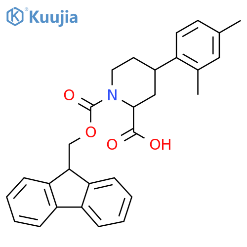 4-(2,4-dimethylphenyl)-1-{(9H-fluoren-9-yl)methoxycarbonyl}piperidine-2-carboxylic acid structure