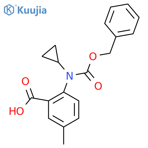 2-{(benzyloxy)carbonyl(cyclopropyl)amino}-5-methylbenzoic acid structure