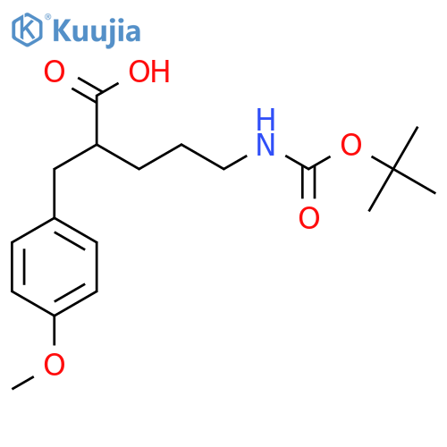 5-{(tert-butoxy)carbonylamino}-2-(4-methoxyphenyl)methylpentanoic acid structure