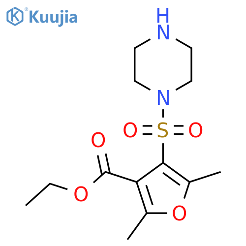 Ethyl 2,5-dimethyl-4-(piperazine-1-sulfonyl)furan-3-carboxylate structure