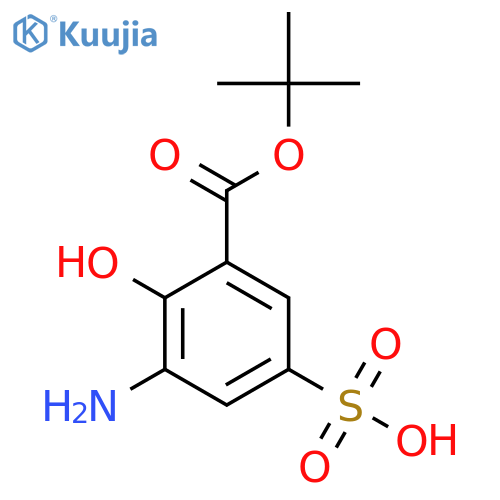 3-amino-5-(tert-butoxy)carbonyl-4-hydroxybenzene-1-sulfonic acid structure
