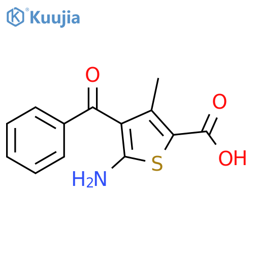 5-amino-4-benzoyl-3-methylthiophene-2-carboxylic acid structure