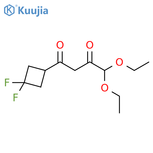 1-(3,3-difluorocyclobutyl)-4,4-diethoxybutane-1,3-dione structure