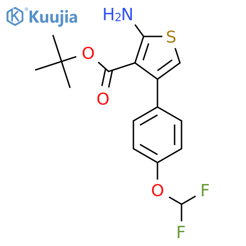 tert-butyl 2-amino-4-4-(difluoromethoxy)phenylthiophene-3-carboxylate structure