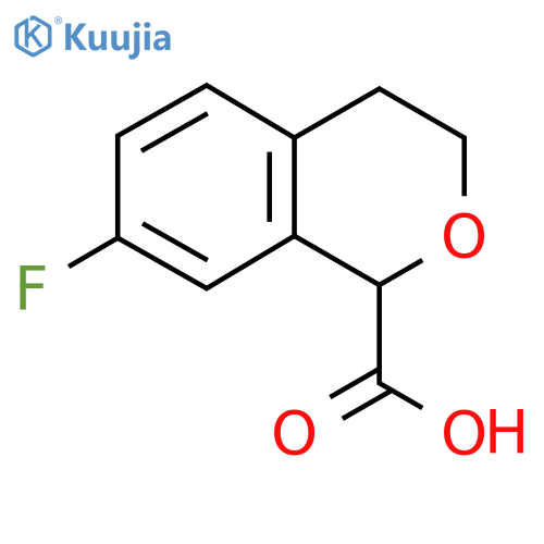 7-fluoro-3,4-dihydro-1H-2-benzopyran-1-carboxylic acid structure
