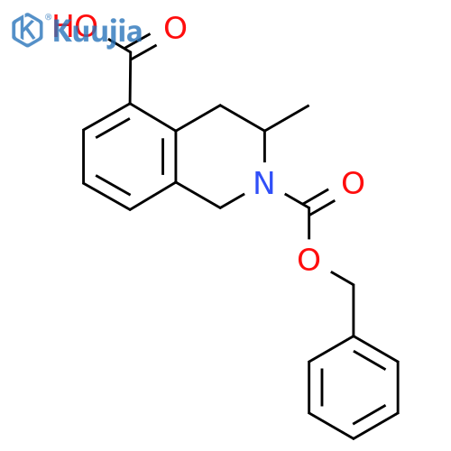 2-(benzyloxy)carbonyl-3-methyl-1,2,3,4-tetrahydroisoquinoline-5-carboxylic acid structure