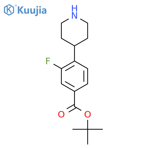 Tert-butyl 3-fluoro-4-(piperidin-4-yl)benzoate structure