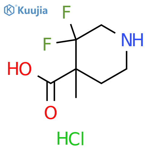 3,3-difluoro-4-methylpiperidine-4-carboxylic acid hydrochloride structure