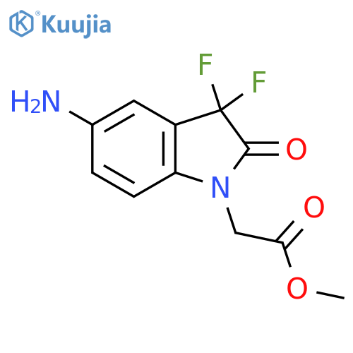methyl 2-(5-amino-3,3-difluoro-2-oxo-2,3-dihydro-1H-indol-1-yl)acetate structure