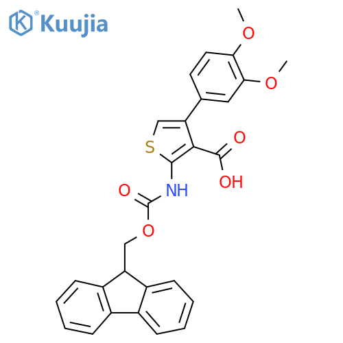 4-(3,4-dimethoxyphenyl)-2-({(9H-fluoren-9-yl)methoxycarbonyl}amino)thiophene-3-carboxylic acid structure