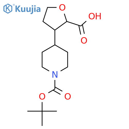 3-{1-(tert-butoxy)carbonylpiperidin-4-yl}oxolane-2-carboxylic acid structure