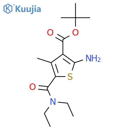 Tert-butyl 2-amino-5-(diethylcarbamoyl)-4-methylthiophene-3-carboxylate structure
