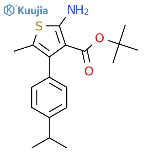tert-butyl 2-amino-5-methyl-4-4-(propan-2-yl)phenylthiophene-3-carboxylate structure