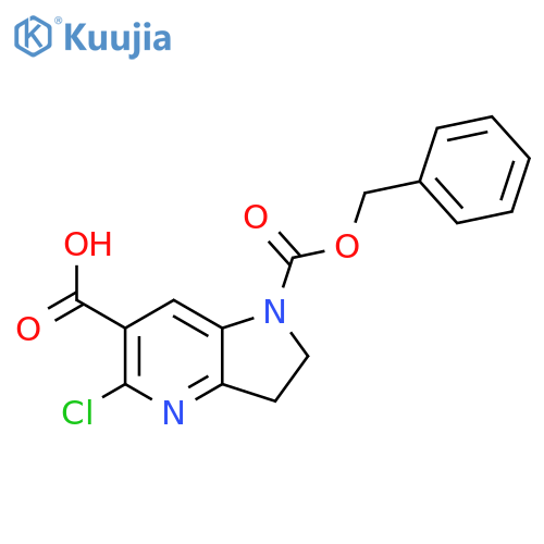 1-(benzyloxy)carbonyl-5-chloro-1H,2H,3H-pyrrolo3,2-bpyridine-6-carboxylic acid structure