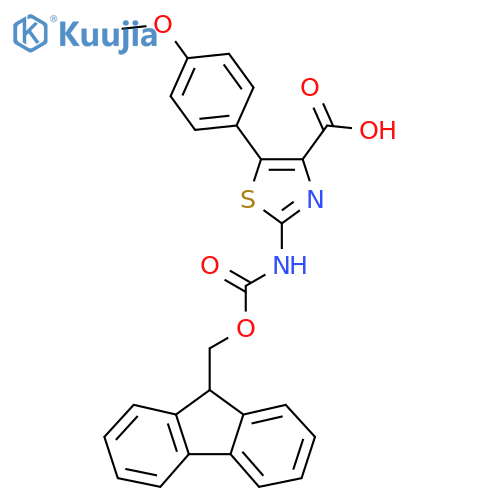 2-({(9H-fluoren-9-yl)methoxycarbonyl}amino)-5-(4-methoxyphenyl)-1,3-thiazole-4-carboxylic acid structure