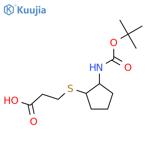 3-(2-{(tert-butoxy)carbonylamino}cyclopentyl)sulfanylpropanoic acid structure