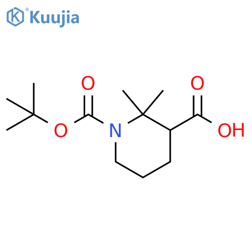 1-(tert-butoxy)carbonyl-2,2-dimethylpiperidine-3-carboxylic acid structure