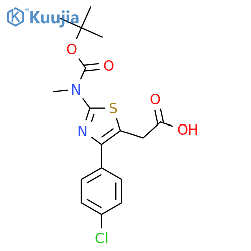 2-(2-{[(Tert-butoxy)carbonyl](methyl)amino}-4-(4-chlorophenyl)-1,3-thiazol-5-yl)acetic acid structure