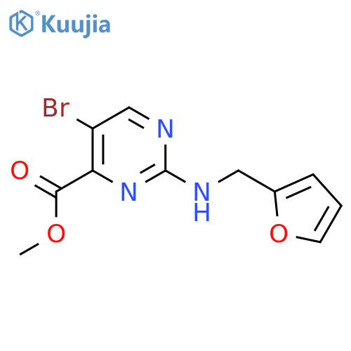 methyl 5-bromo-2-{(furan-2-yl)methylamino}pyrimidine-4-carboxylate structure
