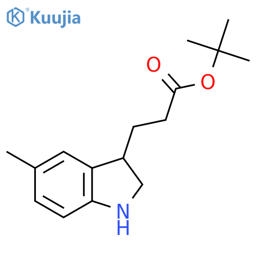 tert-butyl 3-(5-methyl-2,3-dihydro-1H-indol-3-yl)propanoate structure