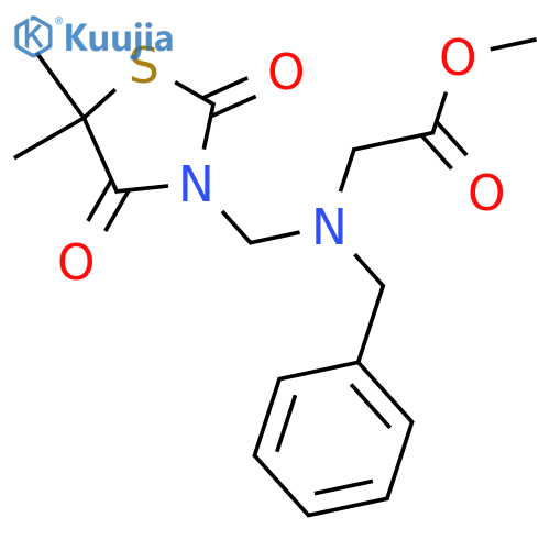 methyl 2-{benzyl(5,5-dimethyl-2,4-dioxo-1,3-thiazolidin-3-yl)methylamino}acetate structure